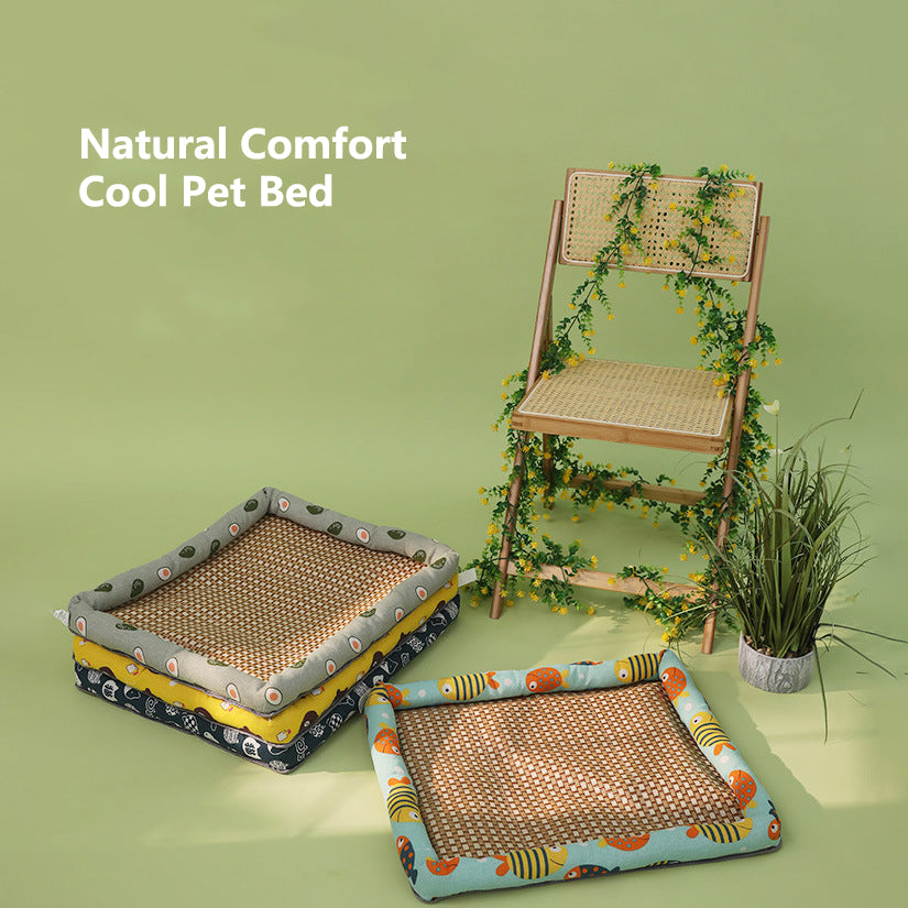 Bamboo & Rattan Pet Bed – Naturally Cool Comfort for Your Furry Friend!
