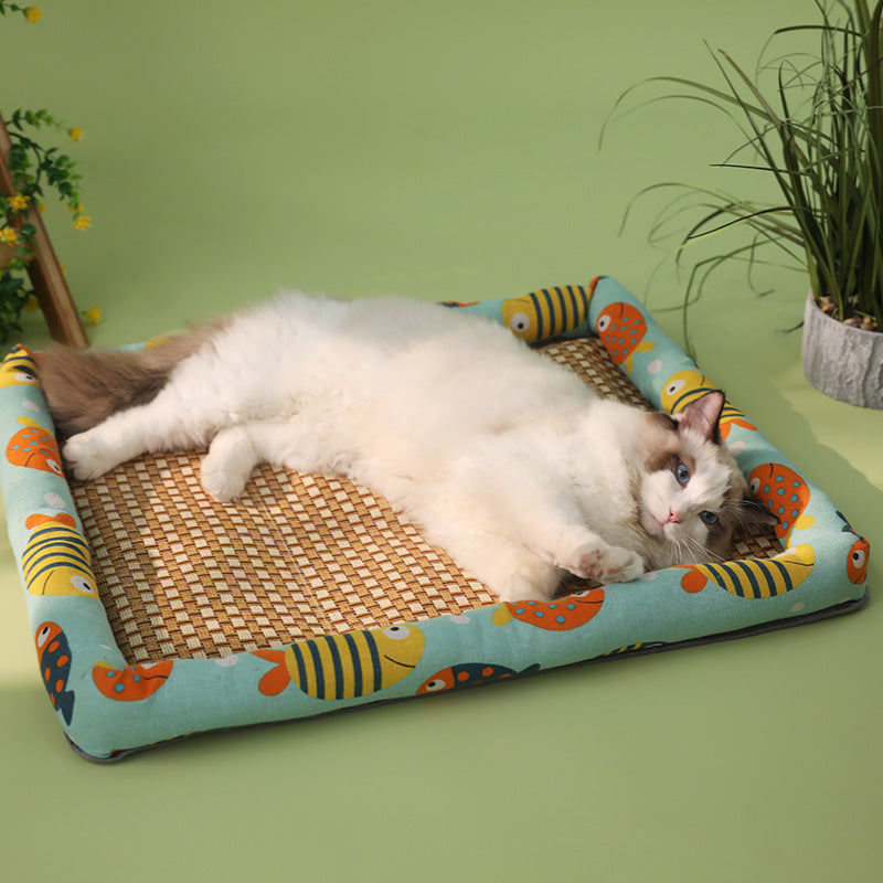 Bamboo & Rattan Pet Bed – Naturally Cool Comfort for Your Furry Friend!