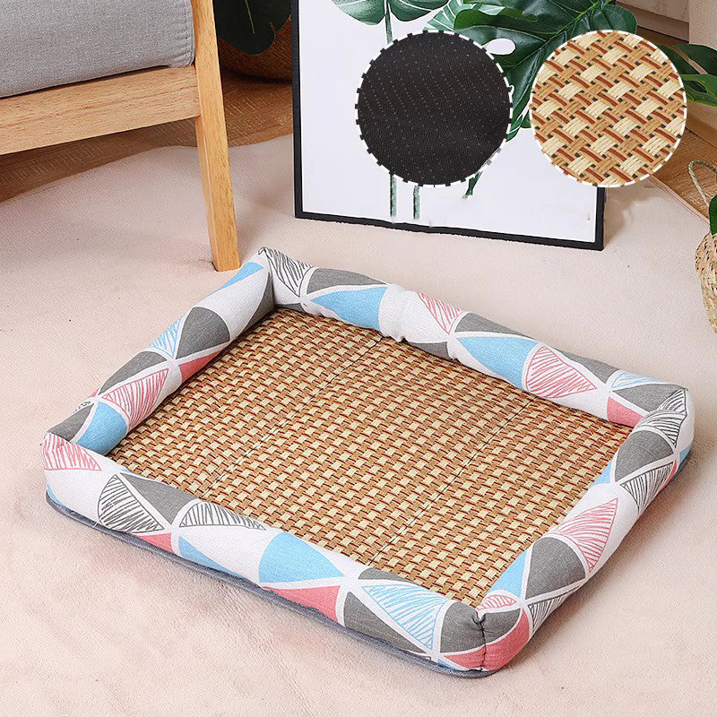 Bamboo & Rattan Pet Bed – Naturally Cool Comfort for Your Furry Friend!