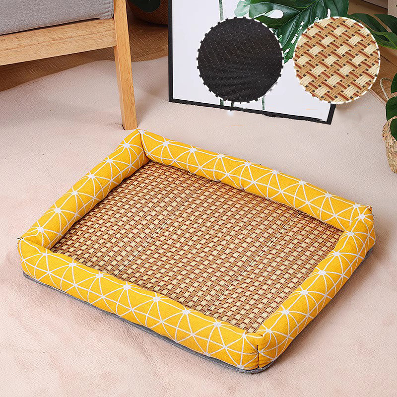 Bamboo & Rattan Pet Bed – Naturally Cool Comfort for Your Furry Friend!