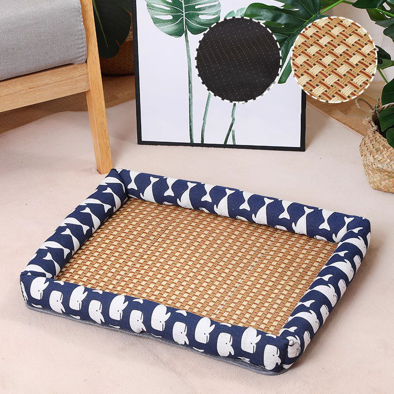 Bamboo & Rattan Pet Bed – Naturally Cool Comfort for Your Furry Friend!