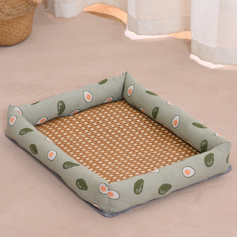 Bamboo & Rattan Pet Bed – Naturally Cool Comfort for Your Furry Friend!