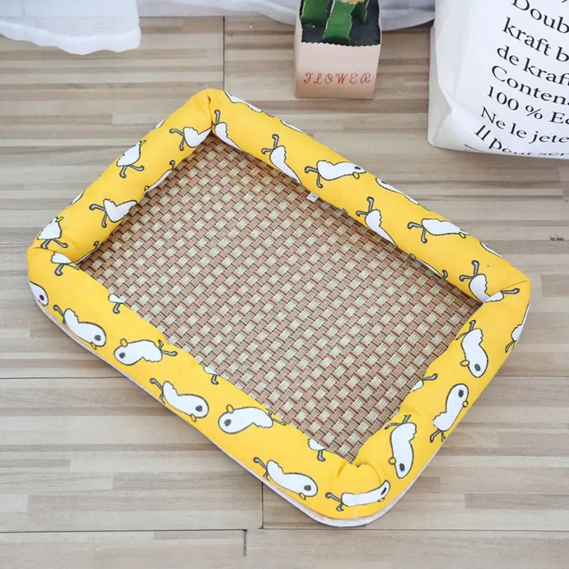 Bamboo & Rattan Pet Bed – Naturally Cool Comfort for Your Furry Friend!