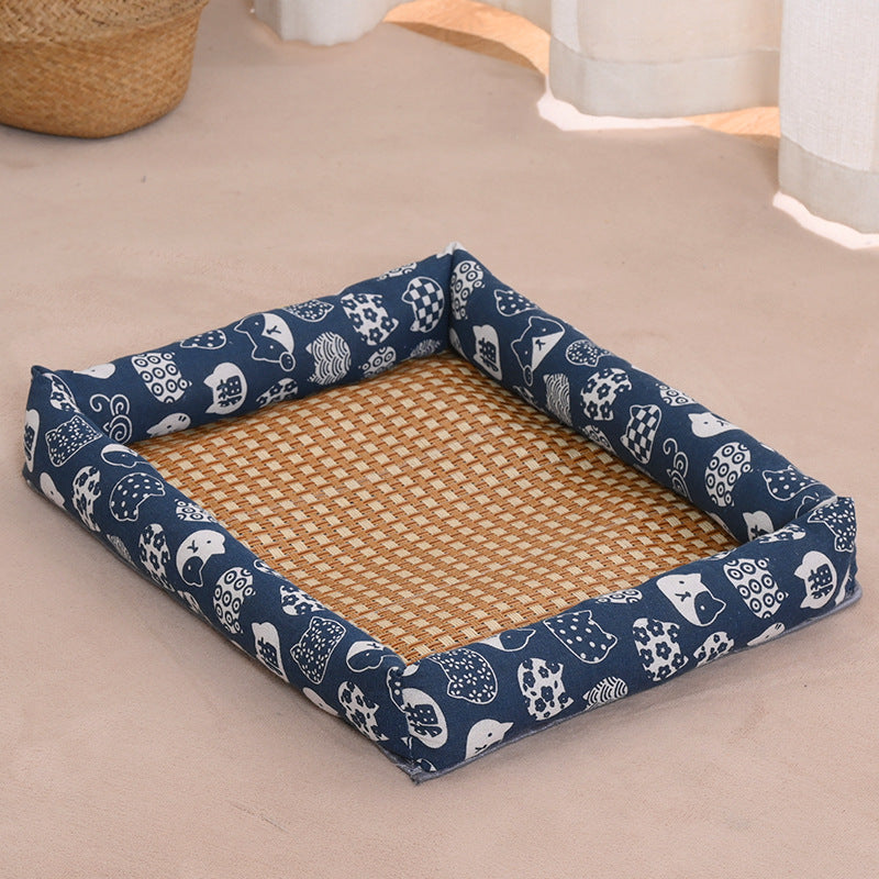 Bamboo & Rattan Pet Bed – Naturally Cool Comfort for Your Furry Friend!