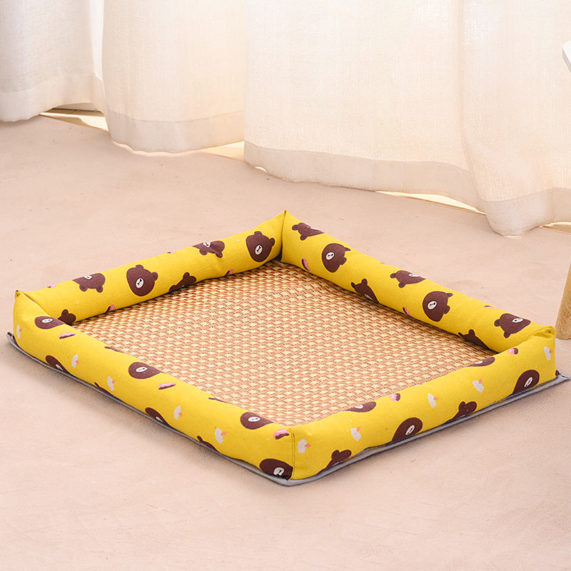 Bamboo & Rattan Pet Bed – Naturally Cool Comfort for Your Furry Friend!