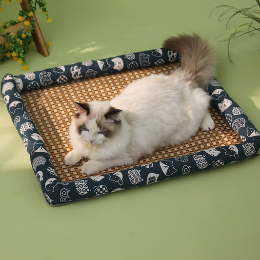 Bamboo & Rattan Pet Bed – Naturally Cool Comfort for Your Furry Friend!