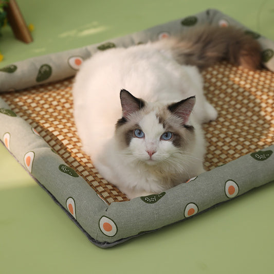 Bamboo & Rattan Pet Bed – Naturally Cool Comfort for Your Furry Friend!